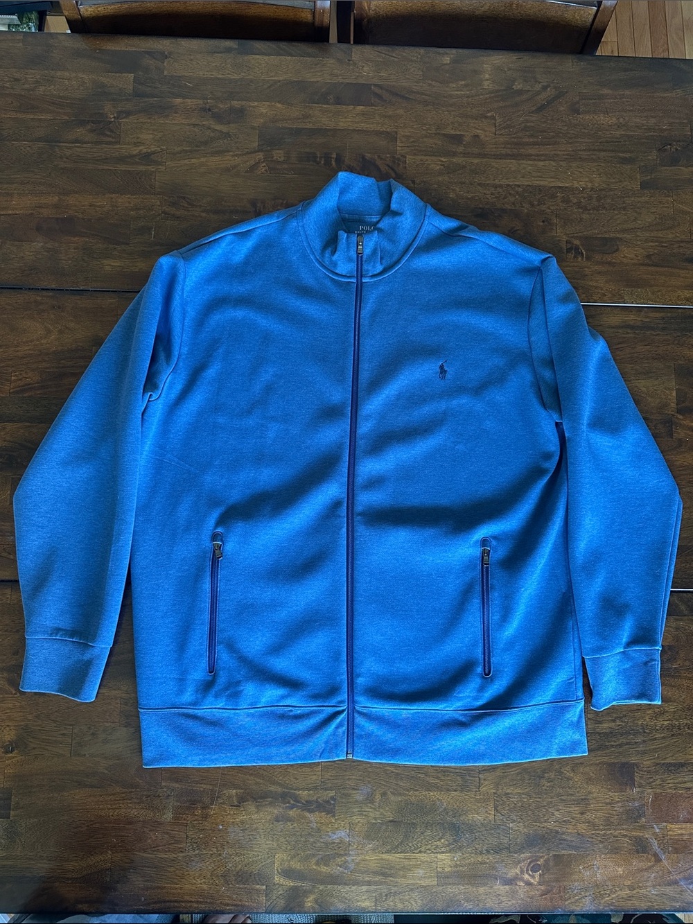 Polo by Ralph Lauren Blue Jersey Knit Full-Zip Men's  Jacket 2XLT